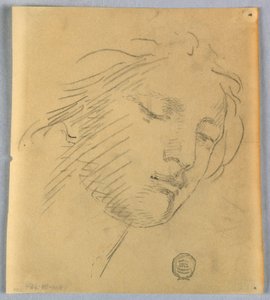 Schets van een vrouwengezicht door Francis Augustus Lathrop