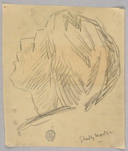 Schets van een vrouwenhoofd door Francis Augustus Lathrop