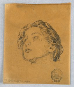 Schets van een vrouwenhoofd door Francis Augustus Lathrop