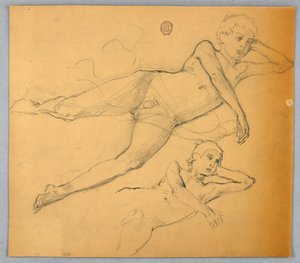 Studies van naaktfiguur door Francis Augustus Lathrop