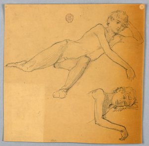 Studies van naaktfiguur door Francis Augustus Lathrop