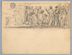 Studie voor een muurschildering of paneel door Francis Augustus Lathrop