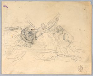 Aanbiddende engelen door Francis Augustus Lathrop