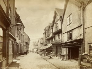 Butcher Row, middeleeuwse straat in Coventry, Warwickshire, ca. 1880 door Francis Bedford