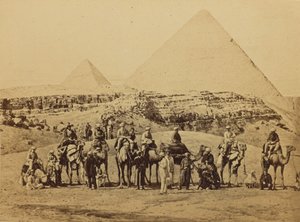 Gîzeh - Het vertrek van Z.K.H. de Prins van Wales en zijn Suite uit de Piramiden door Francis Bedford