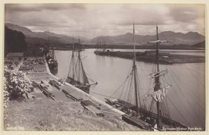 Haven van Portmadoc vanaf Borth