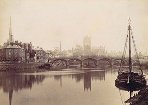 Worcester. Vanaf de Severn, 1870s door Francis Bedford