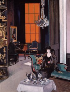 Interieur: Het oranje gordijn, c.1928