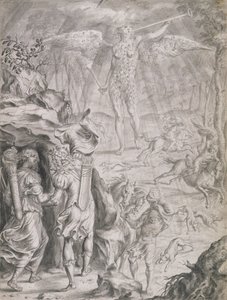 Dido en Aeneas schuilen in een grot