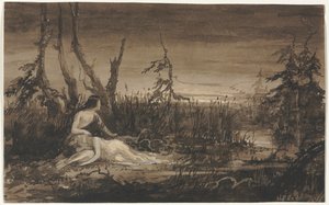 Figuren in een Landschap door Francis Danby