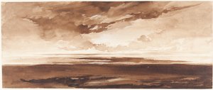 Panorama van de Kust bij Zonsondergang door Francis Danby