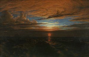 Zonsondergang op Zee na een Storm door Francis Danby
