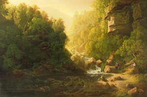 De Bergstroom, c.1820-30 door Francis Danby