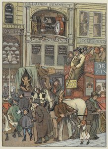 Londen: In Cheapside (kleurenlitho)