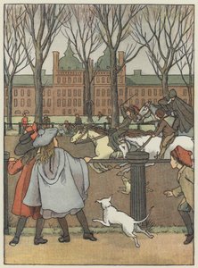 Londen: Rotten Row (kleurenlitho)
