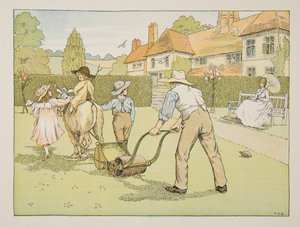 De tuinman, uit Vier en twintig zwoegers, pub. 1900 (kleurenlitho) door Francis Donkin Bedford