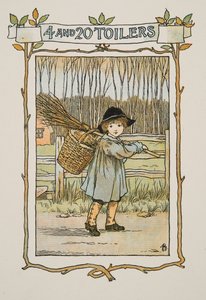 Vignet uit Four and Twenty Toilers, pub. 1900 (kleurenlitho)