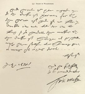 Brief van Sir Francis Drake aan Sir Francis Walsingham ondertekend 29 juli 1588, gepubliceerd in 