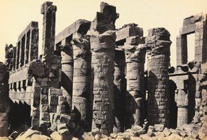 Egypte en Palestina: ruïnes van de grote hypostyle hal van de Grote Tempel van Amon-Ra, Karnak, Egypte