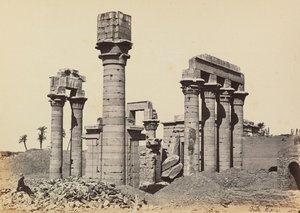 Egypte en Palestina: de ruïnes van de stad Hermonthis met de tempel van Cleopatra in Armant (Erment) nabij Thebe, Egypte