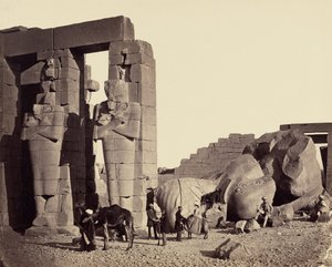 Gevallen kolos van het Ramesseum, Thebe door Francis Frith