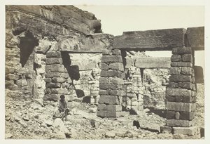 Portiek van de tempel van Cerf Hossayn, Nubië, 1857 door Francis Frith