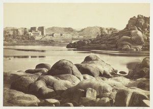 De benadering van Philae door Francis Frith