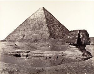 De Grote Piramide en De Grote Sfinx door Francis Frith