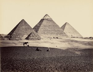 De piramiden van Gizeh vanuit het zuidwesten door Francis Frith