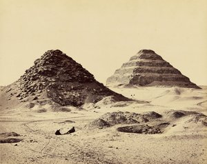 De piramides van Sakkarah. Vanuit het noordoosten door Francis Frith
