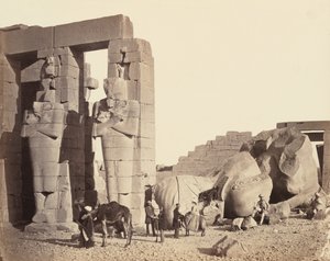 Het Ramesseum van El-Kurneh, Thebe, Eerste Aanblik door Francis Frith