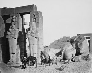 Het Ramesseum, Thebe, Egypte, 1858
