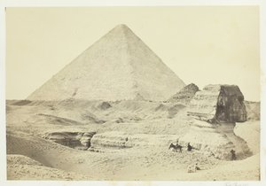 De Sfinx en de Grote Piramide, Gizeh, 1857 door Francis Frith