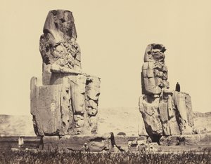 De standbeelden van de vlakte, Thebe,1858 (foto) door Francis Frith