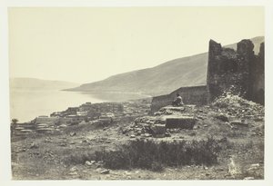 De stad en het meer van Tiberias, vanuit het noorden, 1857 door Francis Frith