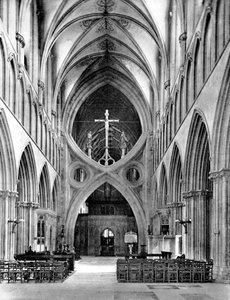 Het Schip, Wells Kathedraal, Somerset, Engeland door Frith and Co