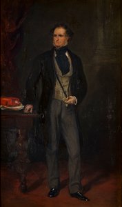 Portret van Edward Stanley, ca. 14e Graaf van Derby, ca. 1820-69 door Francis Grant
