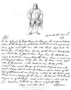 Een brief en portret van Francis Grose