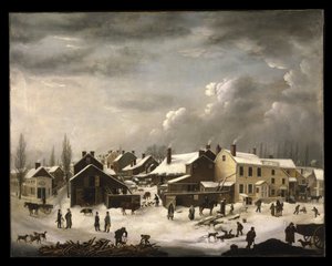 Winters tafereel in Brooklyn