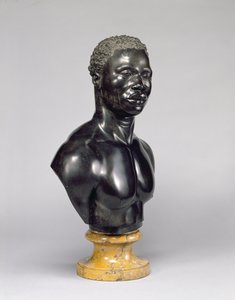 Buste van een man, ca. 1758 (zwart kalksteen en geel marmer) door Francis Harwood