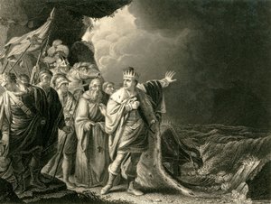 Canute berispt zijn hovelingen, c1840 door Francis Holl
