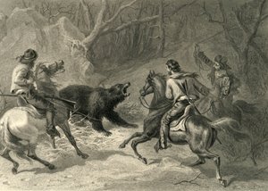 Inheemse Californiërs die een beer lassoën, 1874 door Francis Holl