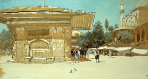 Mooie fontein, Scutari door Francis Hopkinson Smith