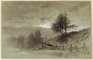 Veld met hek door Francis Hopkinson Smith