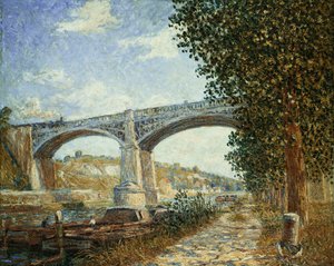 De spoorbrug van Moret; Le Pont du Chemin de Fer a Moret door Francis Picabia
