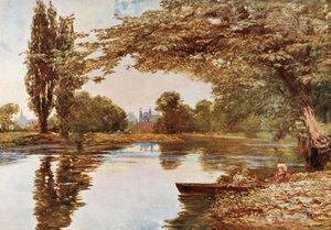 Eton College Kapel vanaf de Theems door Francis S. Walker