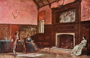 De hal in Stoke Poges Manor door Francis S. Walker