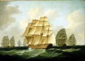 Episodes van de Napoleontische oorlogen (1803-1815): De achtervolgingen geleid door Richard Strachan, bij Kaap Ortegal (Spanje), 4 november door Francis Sartorius