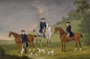 John Corbet, Sir Robert Leighton en John Kynaston met hun Paarden en Honden