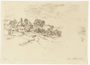 De boerderij in Essex door Francis Seymour Haden (Sir) (signed by artist)